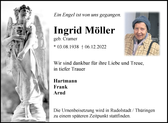 Traueranzeigen Von Ingrid M Ller Westfalen Blatt De