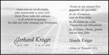 Traueranzeige von Gerhard Kröger von Neue Westfälische