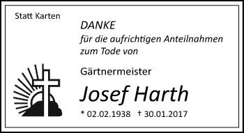 Traueranzeige von Josef Harth von Neue Westfälische