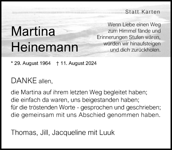 Traueranzeige von Martina Heinemann von Neue Westfälische