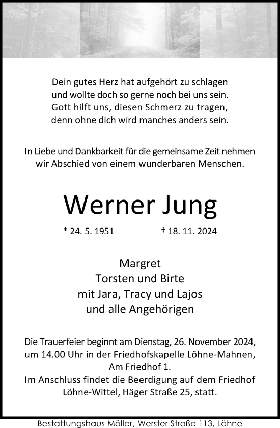 Traueranzeige von Werner Jung von Neue Westfälische