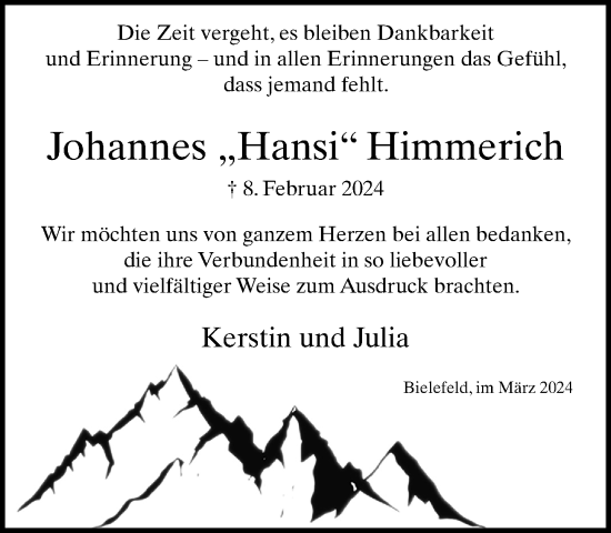 Traueranzeige von Johannes Himmerich von Neue Westfälische