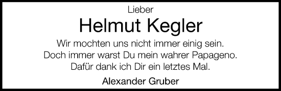 Traueranzeige von Helmut Kegler von Neue Westfälische