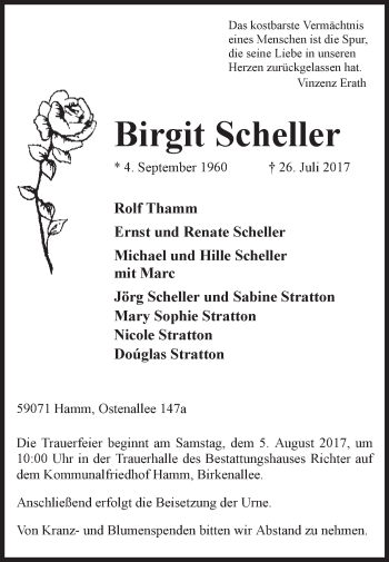 Traueranzeige von Birgit Scheller von Westfalen-Blatt