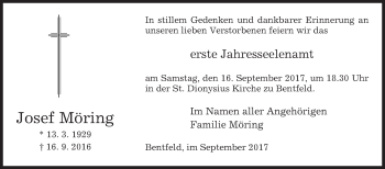 Traueranzeige von Josef Möring von Westfalen-Blatt