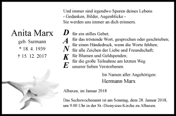 Traueranzeige von Anita Marx von Westfalen-Blatt