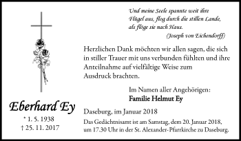 Traueranzeige von Eberhard Ey von Westfalen-Blatt