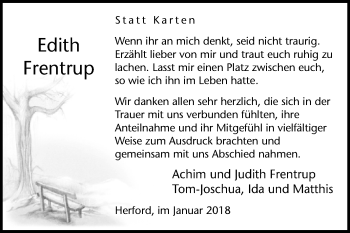 Traueranzeige von Edith Frentrup von Westfalen-Blatt