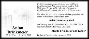 Traueranzeige von Anton Brinkmeier von Westfalen-Blatt