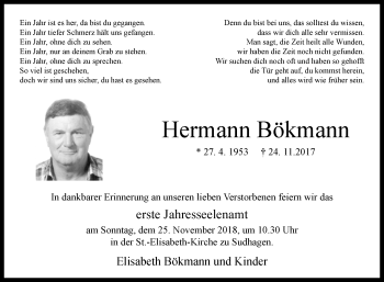 Traueranzeige von Hermann Bökmann von Westfalen-Blatt