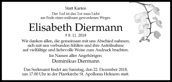 Traueranzeige von Elisabeth Diermann von Westfalen-Blatt