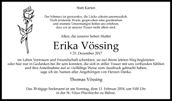 Traueranzeige von Erika Vössing von Westfalen-Blatt