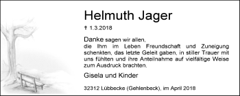 Traueranzeige von Helmuth Jager von Westfalen-Blatt