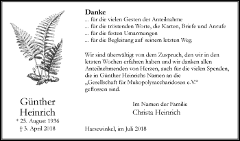 Traueranzeige von Günther Heinrich von Westfalen-Blatt