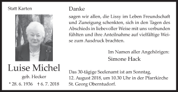 Traueranzeige von Luise Michel von Westfalen-Blatt