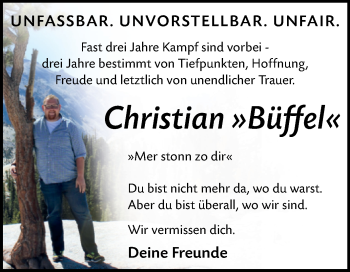 Traueranzeige von Christian Jordan von Westfalen-Blatt