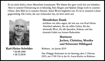 Traueranzeige von Karl-Heinz Schröder von Westfalen-Blatt