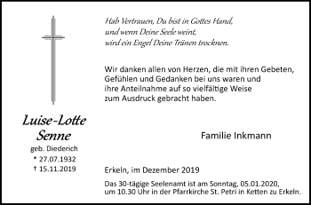 Traueranzeige von Luise-Lotte Senne von Westfalen-Blatt