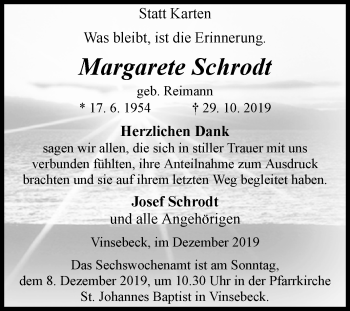 Traueranzeige von Margarete Schrodt von Westfalen-Blatt