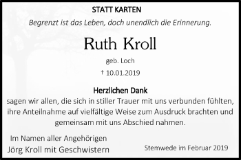 Traueranzeige von Ruth Kroll von Westfalen-Blatt