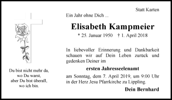 Traueranzeige von Elisabeth Kampmeier von Westfalen-Blatt