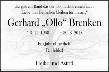 Traueranzeige von Gerhard Brenken von Westfalen-Blatt