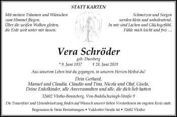 Traueranzeige von Vera Schröder von Westfalen-Blatt