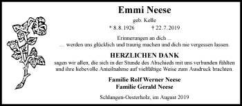 Traueranzeige von Emmi Neese von Westfalen-Blatt