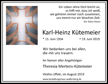 Traueranzeige von Karl-Heinz Kütemeier von Westfalen-Blatt