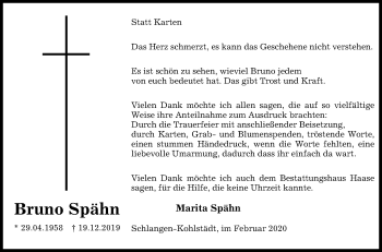 Traueranzeige von Bruno Spähn von Westfalen-Blatt