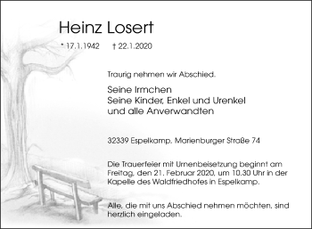 Traueranzeige von Heinz Losert von Westfalen-Blatt