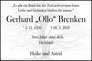 Traueranzeige von Gerhard Brenken von Westfalen-Blatt