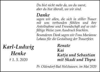 Traueranzeige von Karl-Ludwig Henke von Westfalen-Blatt