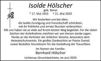 Traueranzeige von Isolde Hölscher von Westfalen-Blatt