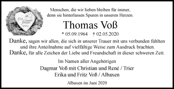 Traueranzeige von Thomas Voß von Westfalen-Blatt