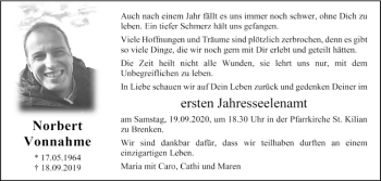 Traueranzeige von Norbert Vonnahme von Westfalen-Blatt