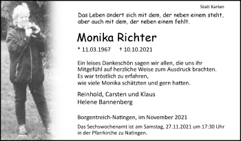 Traueranzeige von Monika Richter von Westfalen-Blatt