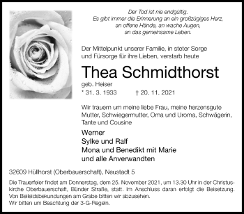 Traueranzeige von Thea Schmidthorst von Westfalen-Blatt