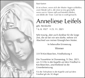 Traueranzeige von Anneliese Leifels von Westfalen-Blatt