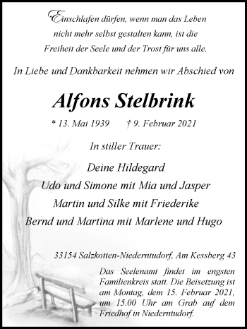 Traueranzeige von Alfons Stelbrink von Westfalen-Blatt