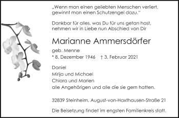 Traueranzeige von Marianne Ammersdörfer von Westfalen-Blatt