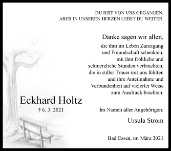 Traueranzeige von Eckhard Holtz von Westfalen-Blatt