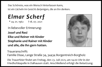 Traueranzeige von Elmar Scherf von Westfalen-Blatt