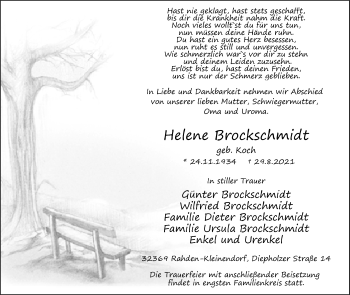 Traueranzeige von Helene Brockschmidt von Westfalen-Blatt