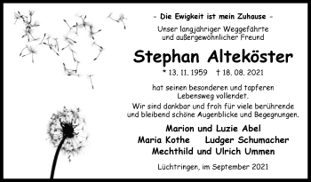 Traueranzeige von Stephan Alteköster von Westfalen-Blatt