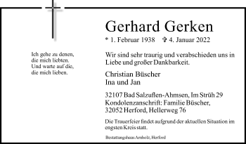 Traueranzeige von Gerhard Gerken von Westfalen-Blatt