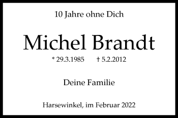 Traueranzeige von Michel Brandt von Westfalen-Blatt