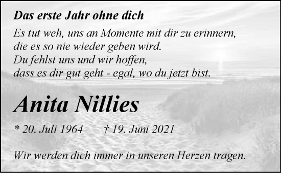 Traueranzeige von Anita Nillies von Westfalen-Blatt