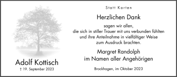 Traueranzeige von Adolf Kottisch von Westfalen Blatt