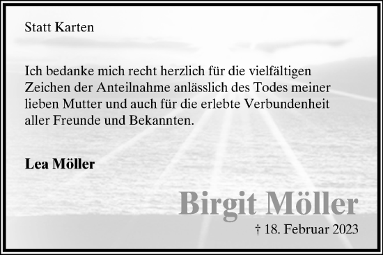 Traueranzeige von Birgit Möller von Westfalen-Blatt